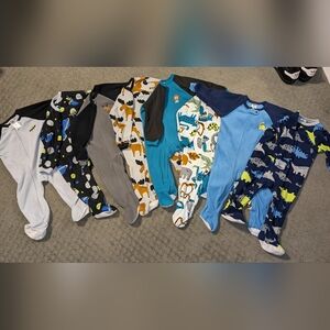 Lot of 8 Zip Up PJs 12 months